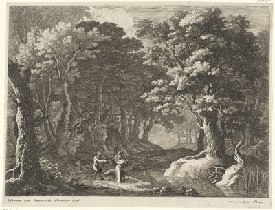 Temptation of St. Anthony the Great Landscapes with Penitent Saints (series title) by Herman van Swanevelt