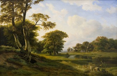 Forest Landscape at Hellebæk. Autumn by Hermann Carmiencke