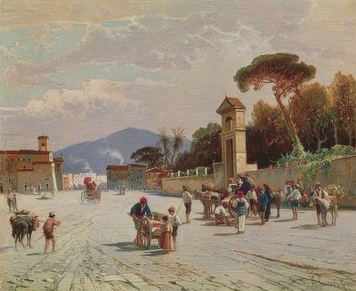 Southern Street Scene by Hermann David Salomon Corrodi