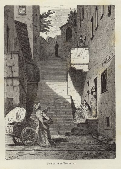 A street in Tremezzo by Hermann Kaulbach