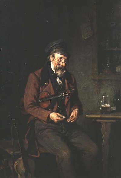 A Fiddler Counting His Tips by Hermann Kern