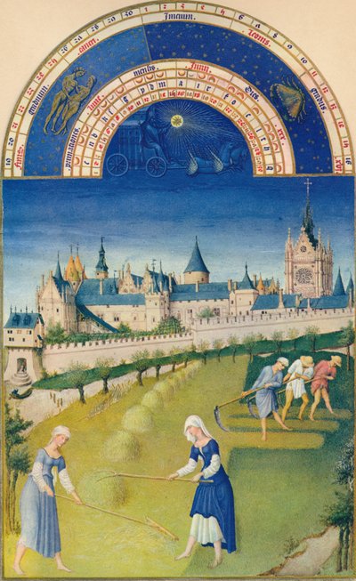 June - the Palace and the Sainte-Chapelle by Hermann Limbourg