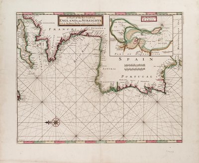 A Chart of the Sea Coast from England to the Straits by Hermann Moll