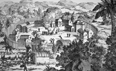 Village of the Susquehanna People, Susquehanna River (detail) published as inset in Hermann Moll