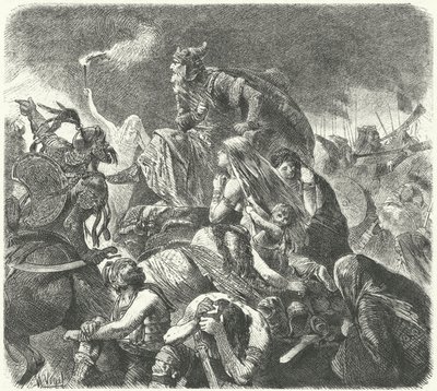Attila the Hun After the Decisive Attack by the Visigoths at the Battle of Chalons, 451 by Hermann Vogel