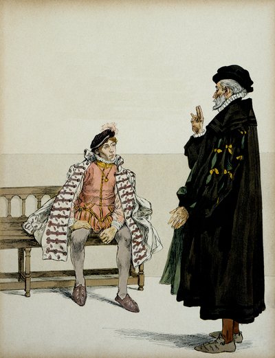 Henri IV before his professor La Gaucherie. Illustration by Hermann Vogel in Henri IV by Hermann Vogel