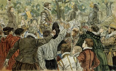 Henri de Guise, Leader of the Catholic League, Applauded by the Parisians After the Day of the Barricades by Hermann Vogel