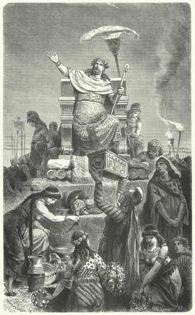King Croesus on his pyre by Hermann Vogel