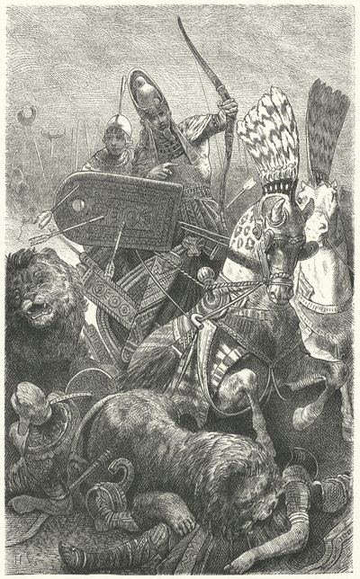 Ramesses the Great at the Battle of Kadesh, 1274 BC by Hermann Vogel