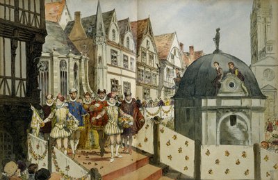 Royal Cortege in the Streets of Paris on the Occasion of the Marriage on August 18 by Hermann Vogel