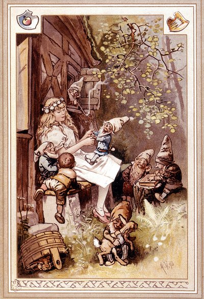 Snow White and the Seven Dwarfs. Illustration by Hermann Vogel by Hermann Vogel