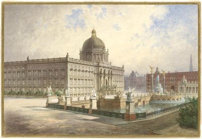 The Berliner Stadtschloss. View of the Palace Facade from the Palace Bridge, 1886 by Hermann Ziller