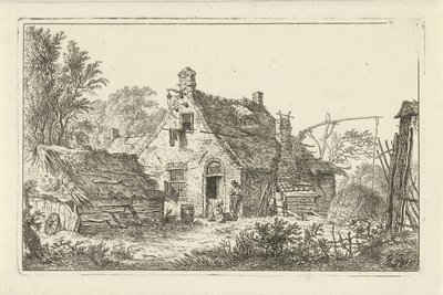 Farm with Standing Man and Seated Woman by Hermanus Fock