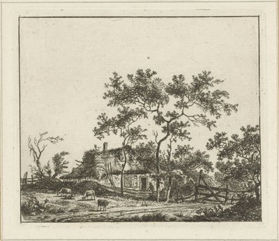 Landscape with Farm (title on object: Six Landscapes) by Hermanus Fock