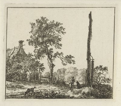 Landscape with the Tall Pole (Six Landscapes) by Hermanus Fock