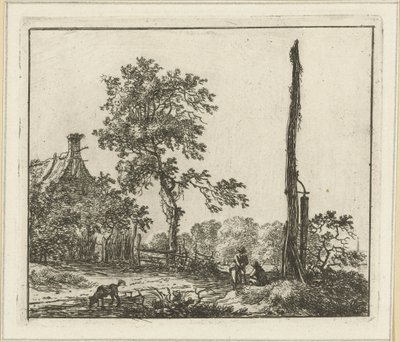 Landscape with the Tall Pole (Six Landscapes) by Hermanus Fock