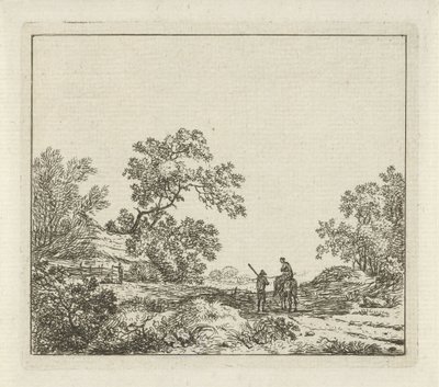 Landscape with Man on Foot and Woman on Horseback by Hermanus Fock