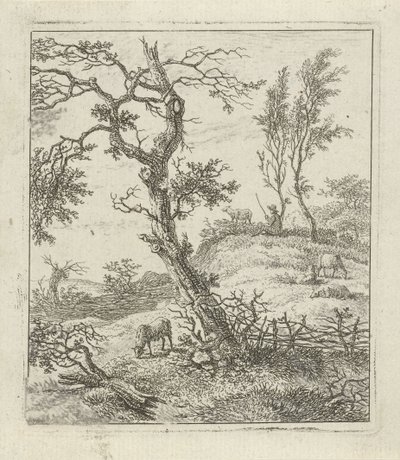 Landscape with Shepherd on Hill by Hermanus Fock