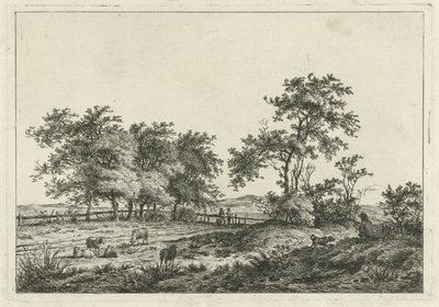 Landscape with Draftsman and Dog by Hermanus Fock
