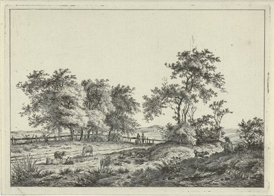Landscape with Draughtsman and Dog by Hermanus Fock