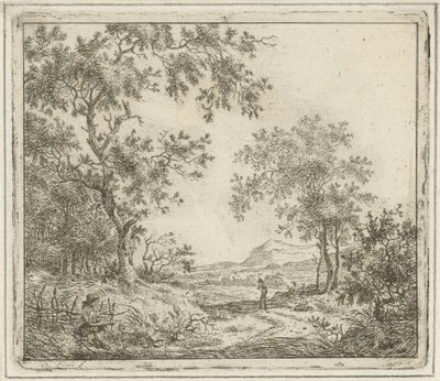 Landscape with Draftsman and Walker, Six Landscapes by Hermanus Fock