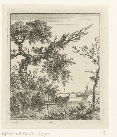 Rowboat with Two Men by Hermanus Fock