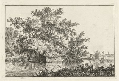 Boat by Boathouse by Hermanus Fock