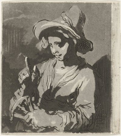 Woman with Fan by Hermanus Fock