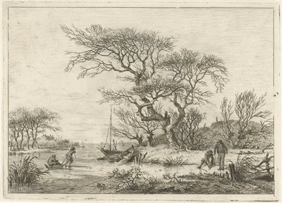 Winter Landscape with Skaters by Hermanus Fock