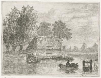 Man with a Barrel in a Boat by Hermanus Jan Hendrik van Rijkelijkhuysen