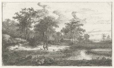 Two Hunters by a Fen by Hermanus Jan Hendrik van Rijkelijkhuysen