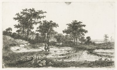 Two Hunters by a Fen by Hermanus Jan Hendrik van Rijkelijkhuysen