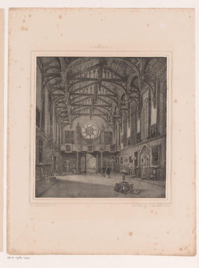 Interior of Gothic Hall in Kneuterdijk Palace by Hermanus Johannes van den Hout