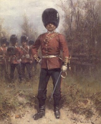 Portrait of an Officer of the Grenadier Guards by Hermanus Koekkoek