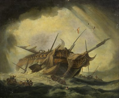 Sinking Frigate by Hermanus Koekkoek