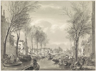 Restoration Work on the Steenschuur after the Disaster, 1807 by Hermanus Numan (possibly)