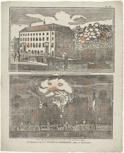 The Prison in Amsterdam and a Burning Canal House by Hermanus Numan