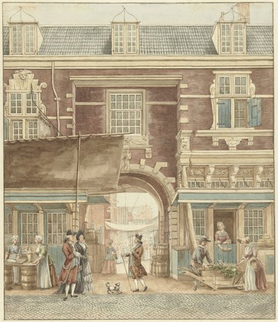 The Little Fish Gate on the Vijgendam with a View to the Fish Market by Hermanus Petrus Schouten