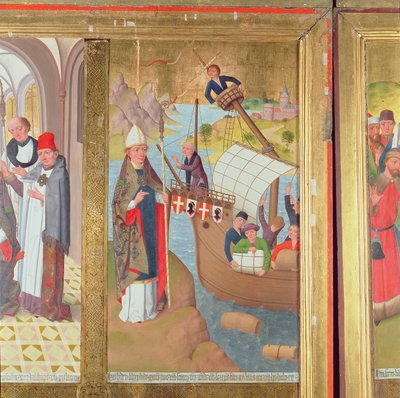St. Nicholas saving a ship, from the High Altar of St. Nicholas Church (detail) by Hermen Rode