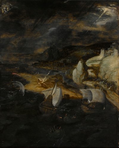 The Fall of Lucifer by Herri met de (c.1510 p.1550) Bles