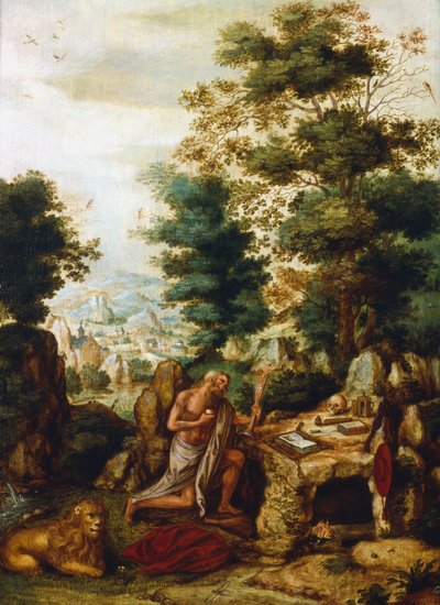 St Jerome in a Landscape, c1530-c1550 by Herri met de Bles