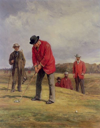 George Glennie Putting at Blackheath with Putting Cleek by Heywood Hardy