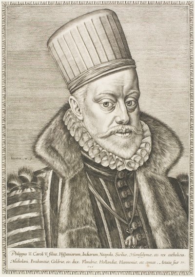 Phillip II, King of Spain by Hieronymous Wierix