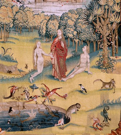 Flemish tapestry. Series Four tapestries after Hieronymus Bosch. The Garden of Earthly Delights. Fourth tapestry in the series. Model Inspired by the work of Hieronymus Bosch. Manufacture Unknown workshop, Brussels. Before 1560 by Hieronymus (after) Bosch