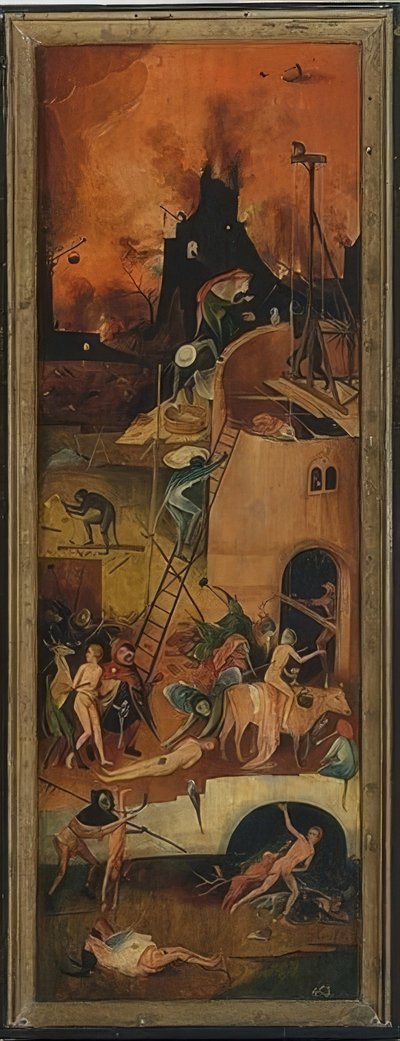 The Haywain (Triptych). Left Panel. Around 1515 by Hieronymus Bosch