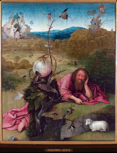 Saint John the Baptist in the desert by Hieronymus Bosch