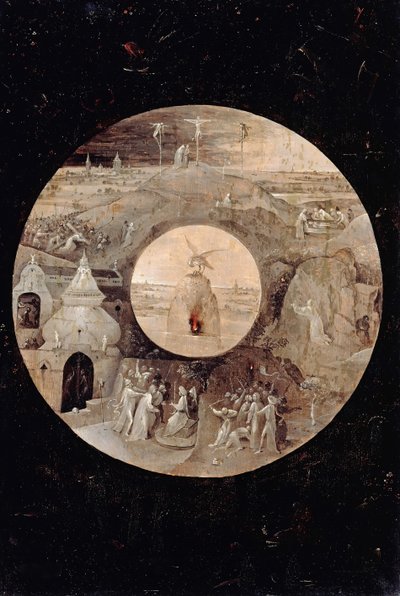 Saint John the Evangelist on Patmos (Reverse side: The Passion of the Christ) by Hieronymus Bosch