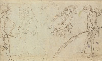 Studies of Grotesque Figures by Hieronymus Bosch