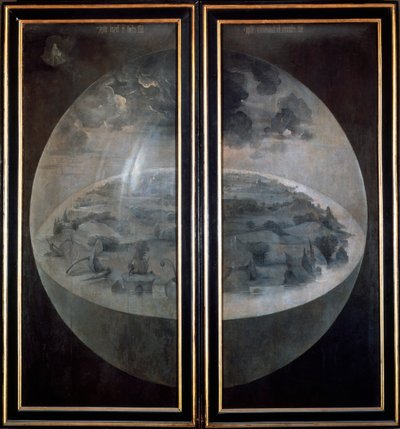 The Creation of the World, closed doors of the triptych The Garden of Earthly Delights by Hieronymus Bosch