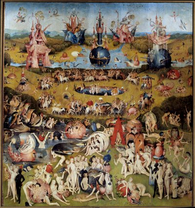 The Garden of Earthly Delights. Central Panel: The Lovers Savoring the Fruits by Hieronymus Bosch